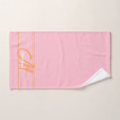 Pink Modern Monogram Initial Yoga Towel ハンドタオル (ハンドタオル)