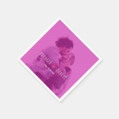 Pink Modern Photo Wedding スタンダードカクテルナプキン (角)