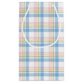  Pink Modern Simple Check Christmas スモールペーパーバッグ (裏面)