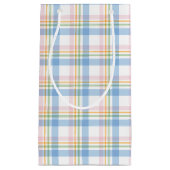  Pink Modern Simple Check Christmas スモールペーパーバッグ (正面)