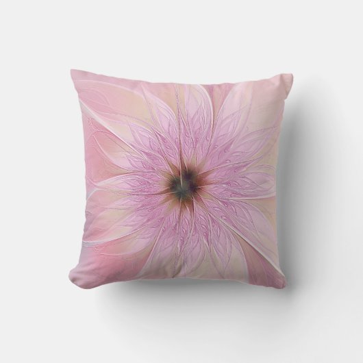 Pink Modern Valentine Flower Pillow クッション (正面)