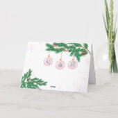 Pink Modern Winter Clothes Ornaments Baby Shower サンキューカード (裏面)