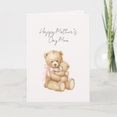 Pink Mom Mother's Day Teddy Bears カード (正面)