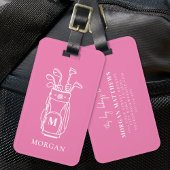 Pink Monogram Golf ラゲッジタグ