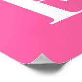 Pink Monogram Letter Poster | Personalized Initial ポスター (角)
