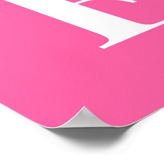 Pink Monogram Letter Poster | Personalized Initial ポスター (角)