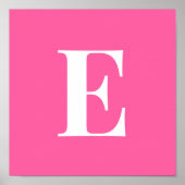 Pink Monogram Letter Poster | Personalized Initial ポスター (正面)