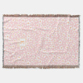 Pink Monogram Name Throw Blanket スローブランケット (正面)
