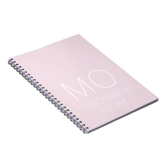 Pink Monogram Notebook Journal Custom Initial ノートブック (右側)