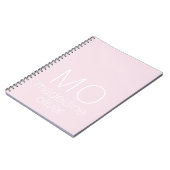 Pink Monogram Notebook Journal Custom Initial ノートブック (左側)