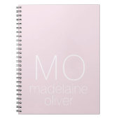 Pink Monogram Notebook Journal Custom Initial ノートブック (正面)