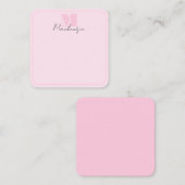 Pink Monogrammed Elegant Bold Initial ノートカード (正面/裏面)