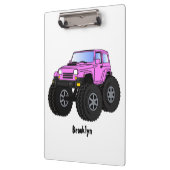 Pink monster truck cartoon illustration  クリップボード (左)