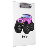 Pink monster truck cartoon illustration  クリップボード (右)