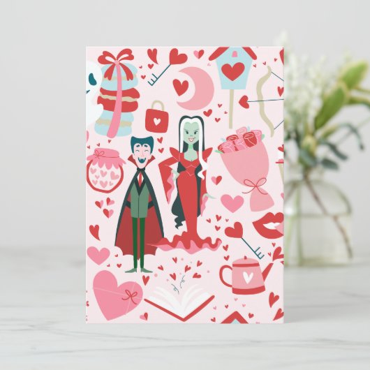 pink monster valentines vampire ghost 招待状 (スタンド正面)