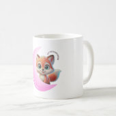Pink Moon Fox Mug – Cute Kawaii Animal Coffee Cup コーヒーマグカップ (正面右)