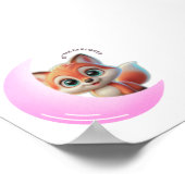 Pink Moon Fox Wall Art ポスター (角)