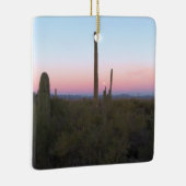 Pink Moon over Saguaro at Sunrise セラミックオーナメント (右)