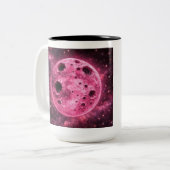 Pink Moon with Asteroid Holes ツートーンマグカップ (正面左)