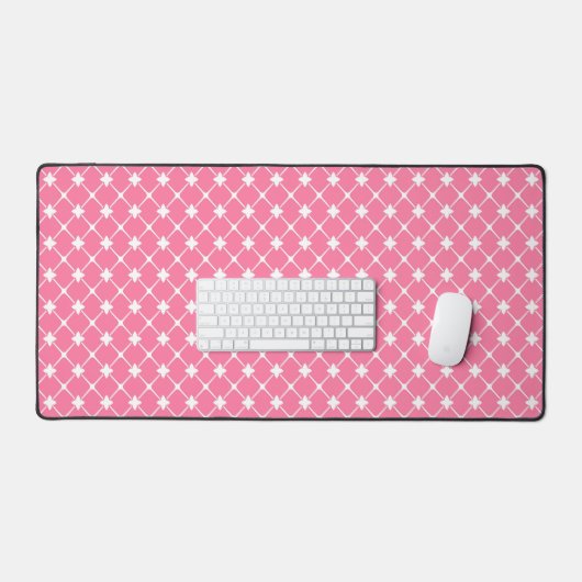 Pink Moroccan Pattern Desk Mat デスクマット (キーボード&マウス)