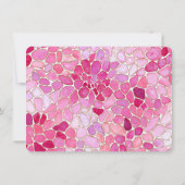 Pink Mosaic Girly Cute Personalized Name Note Card ノートカード (裏面)
