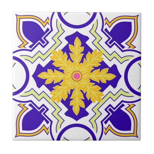 Pink Mosaic Portuguese Mediterranean  タイル (正面)