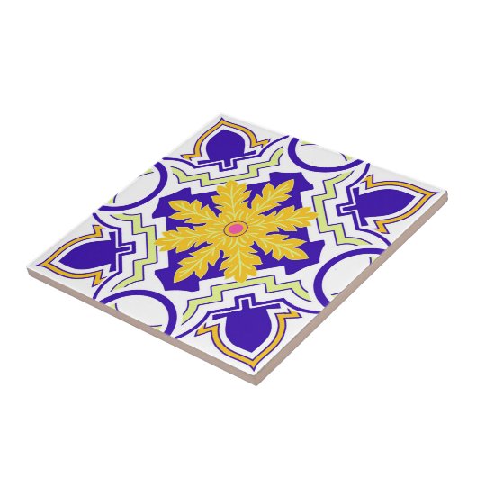 Pink Mosaic Portuguese Mediterranean  タイル (側面)