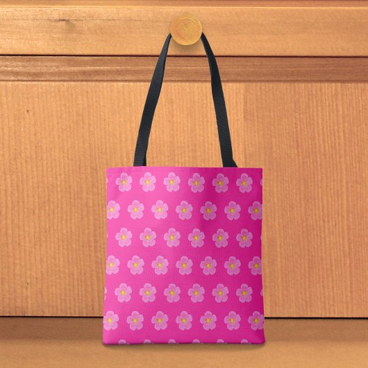 Pink Moss Rose Seamless Pattern Tote Bag トートバッグ