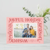 Pink Most Joyful Holiday Season Holiday Card シーズンカード (スタンド正面)