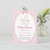 Pink  Mother Goose and Gosling Baby Shower   招待状 (スタンド正面)