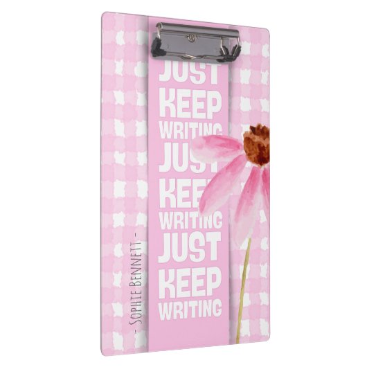 Pink Motivational Gingham クリップボード (右)