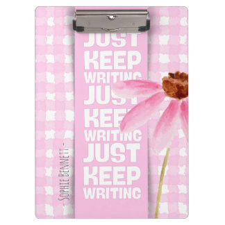 Pink Motivational Gingham クリップボード