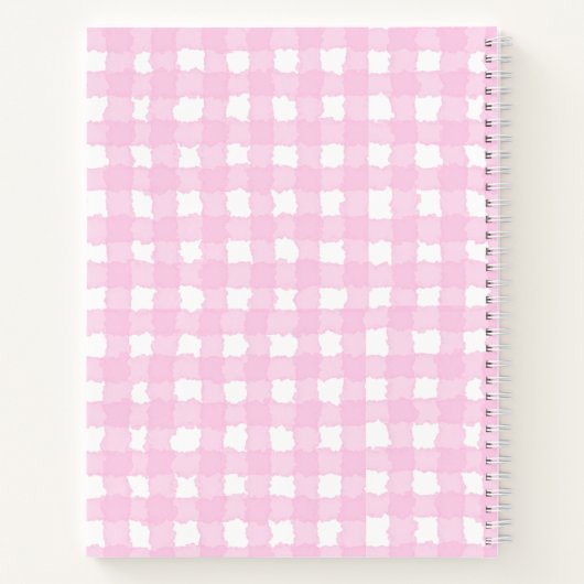 Pink Motivational Gingham ノートブック (裏面)