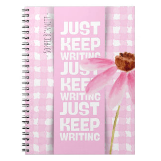 Pink Motivational Gingham ノートブック