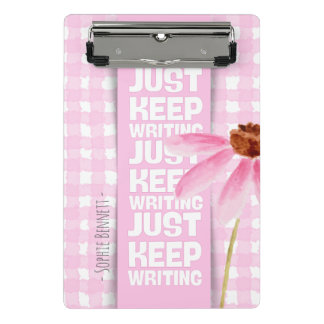Pink Motivational Gingham ミニクリップボード