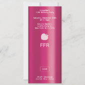 Pink MP3 Music Player Birthday 招待状 (裏面)