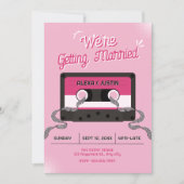 Pink music casette wedding 招待状 (正面)