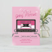 Pink music casette wedding 招待状 (スタンド正面)
