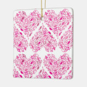 Pink Music Noteハート セラミックオーナメント (左)