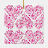 Pink Music Noteハート セラミックオーナメント (裏面)