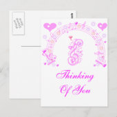 Pink, Music notes of Love_ ポストカード (正面/裏面)