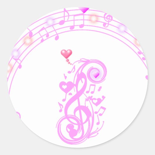 Pink, Music notes of Love_ ラウンドシール (正面)