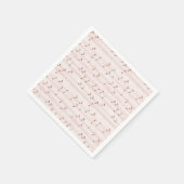 Pink Music Notes Sheet スタンダードカクテルナプキン (角)