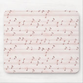 Pink Music Notes Sheet マウスパッド (正面)