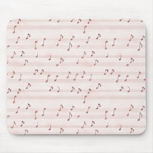 Pink Music Notes Sheet マウスパッド (正面)