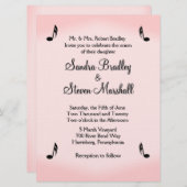 Pink Music Theme Wedding 招待状 (正面/裏面)