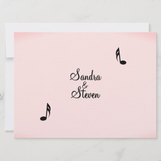 Pink Music Theme Wedding 招待状 (裏面)