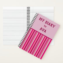 Pink My Diary by Me ストライプの Journal