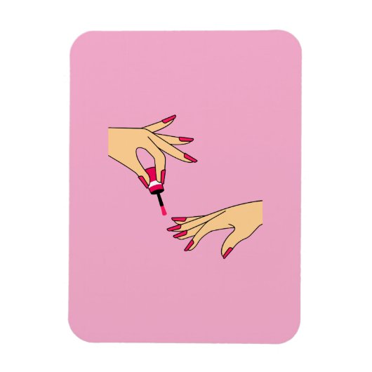Pink Nails Manicure Art - Girly Beauty マグネット (縦)