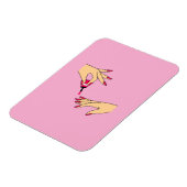 Pink Nails Manicure Art - Girly Beauty マグネット (左側)